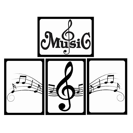 Quadro Decorativo  Musical - 04 unidades