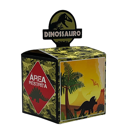 Caixa Cubo Dinossauro - 6 Unid