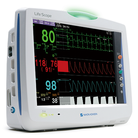 Monitor Multiparâmetro NIHON KOHDEN - Life Scope BSM 3763 - JAPÃO - (MOSTRUÁRIO, SEM USO CLÍNICO). ECG, SPO2, PNI, TEMP, BIS, DC.