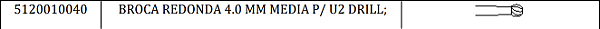 Broca Redonda Média 4,0 mm - Stryker (Cód.5120010040)