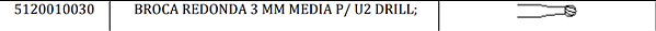 Broca Redonda Media 3,0mm - Stryker (Cód. 5120010030)