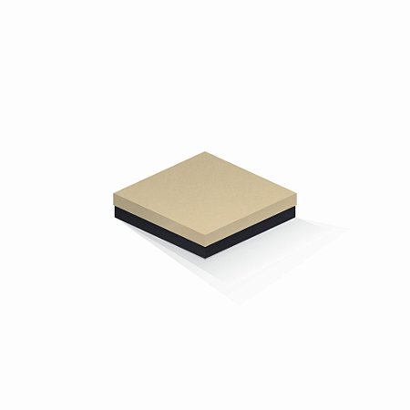 Caixa de presente | Quadrada F Card Areia-Preto 15,5x15,5x4,0