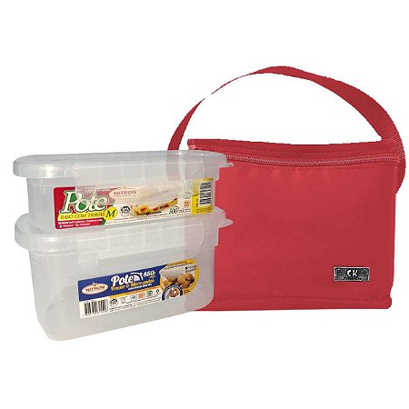 Bolsa Térmica Marmiteira Com 2 Potes Plásticos