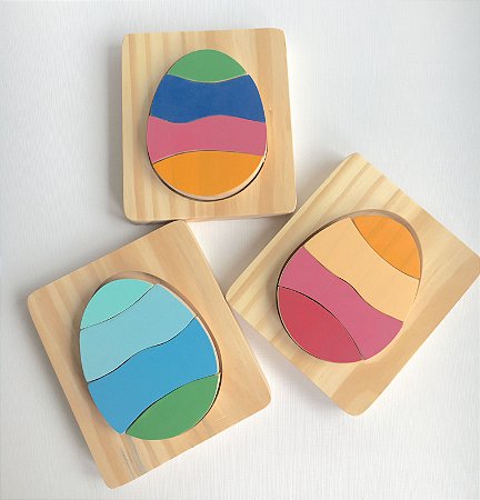 Ovo de Páscoa Quebra-cabeça em madeira