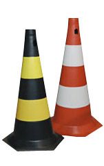 Cone PVC Rígido com faixas não refletivas (Laranja/branco)
