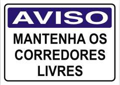 Mantenha os corredores livres