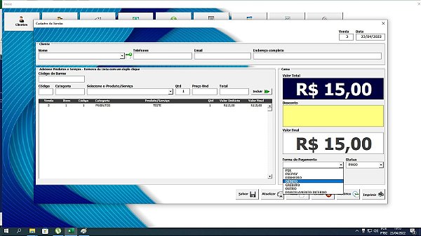 Planilha Controle de Vendas e Serviços
