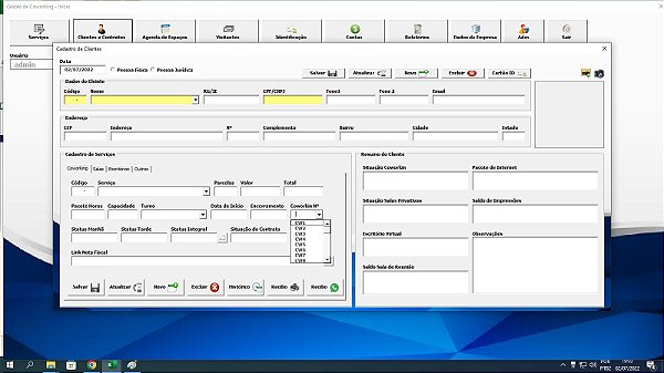 Planilha Controle de Coworking