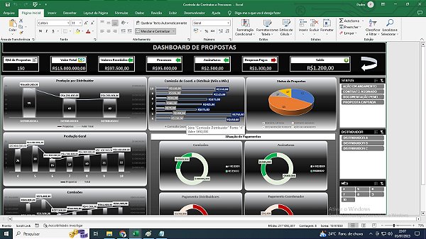 Planilha Controle de Captação de Processos
