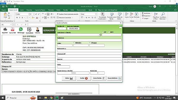 Planilha Para Gerar Recibos
