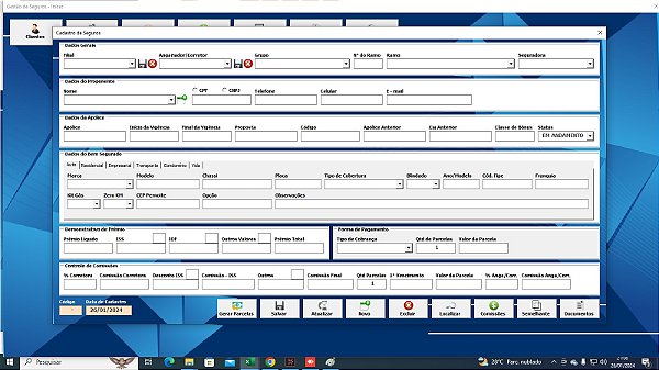 Planilha Controle De Contratos- Para Seguradoras Ou Corretor