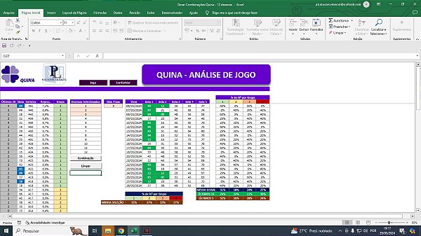 Planilha Quina - Desdobramento de dezenas