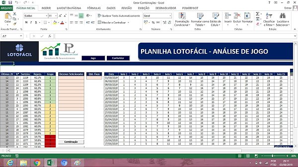 Planilha Lotofácil - Planilha Pronta para usar - Planilhas Prontas