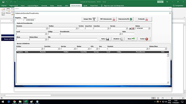 Planilha Controle de Faturamento Médico