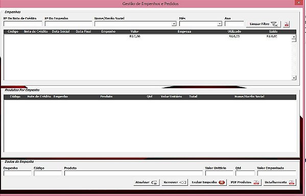 Planilha Controle De Empenhos - Órgão Comprador