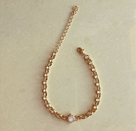 Pulseira Elos com Zircônia Diamond Dourado