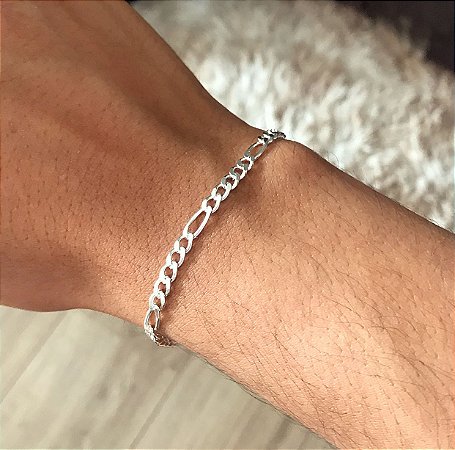 Pulseira Richards Banhada a Ródio Branco