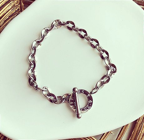 Pulseira Elos Provérbios 4:23 no Aço Inox