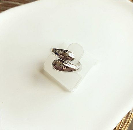 Anel (Ajustável) Duplo Ródio Branco