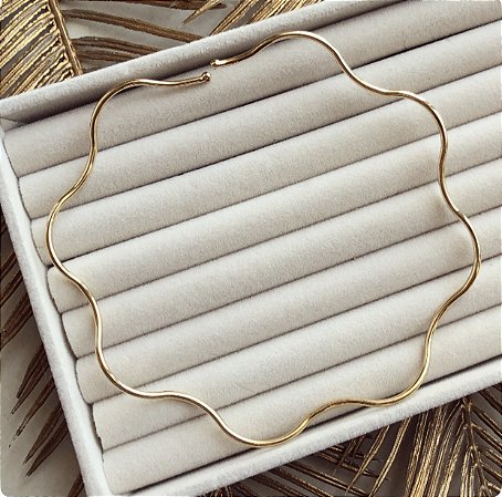 Chocker Aro Ondulado Dourado