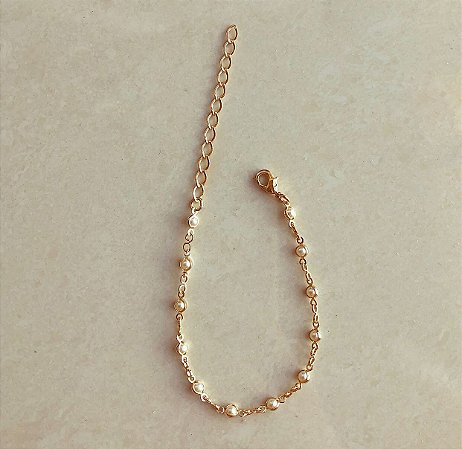 Pulseira Pérolinhas Delicadas Dourado