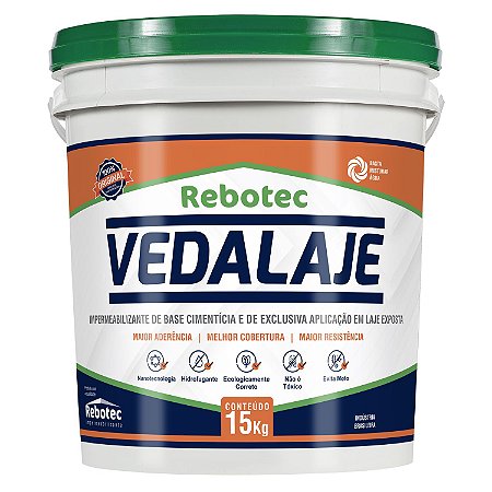 Vedalaje impermeabilizante 15 kg - Vedalaje Rebotec - Pronta entrega! Pode ser retirado em São Paulo.
