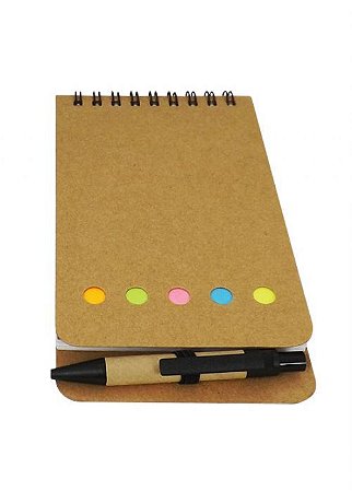 Mini Bloco Ecológico com Mini Caneta Reciclada e Post-it