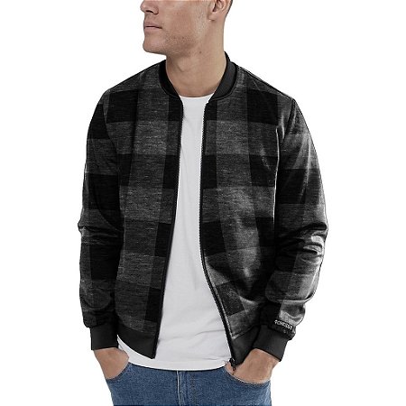 jaqueta bomber masculina com forro xadrez