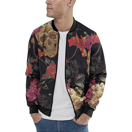 jaqueta bomber estampada masculina