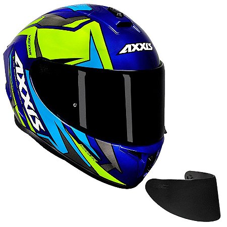 COMBO - Capacete AXXIS Draken Vector Gloss Azul e Amarelo