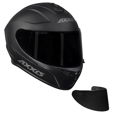 COMBO - Capacete Axxis Draken Solid Matt Black+Viseira Fume