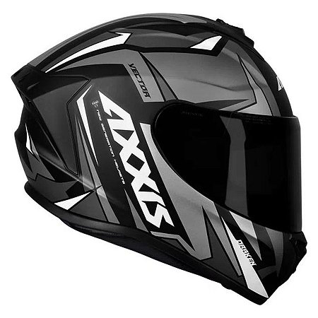 Capacete Axxis Draken Vector Preto fosco e cinza