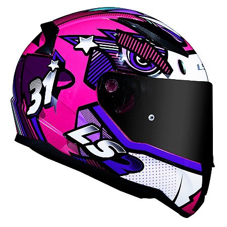 Capacete LS2 Rapid FF353 Khan Fucsia e Branco