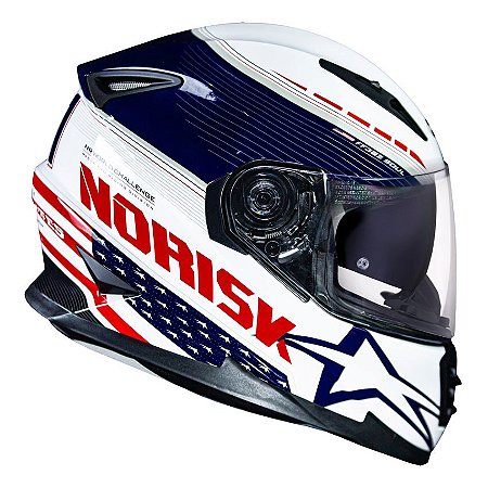 Capacete Norisk FF302 Grand Prix USA (C/ Viseira Solar)