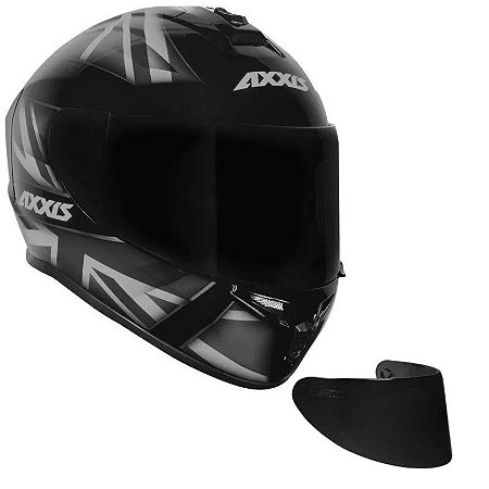 COMBO Capacete Axxis Draken Uk GLOSS Black Grey