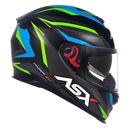 Capacete Asx Eagle SV Lightning Fosco Preto/ Grafite/ Azul