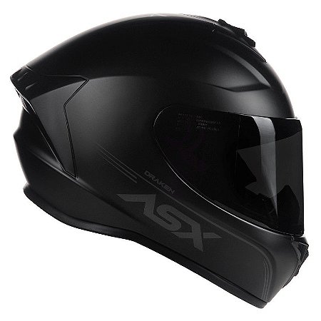 Capacete Asx Draken Solid Fosco Preto