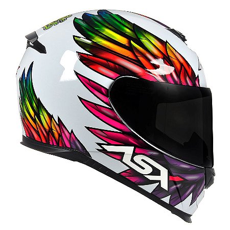 Capacete Asx Eagle Vibes Brilho Branco/ Color