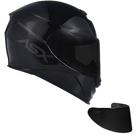 Combo Capacete Asx Eagle Solid Brilho Preto / Cinza