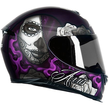 Capacete Feminino Axxis Eagle Lady Catrina Preto Fosco/Roxo - Engemotos -  Peças e acessórios para motos