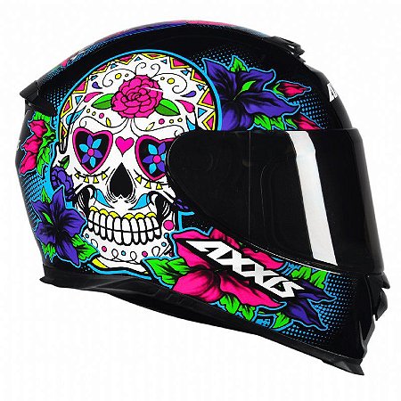 Capacete Axxis Eagle Skull Black-Blue
