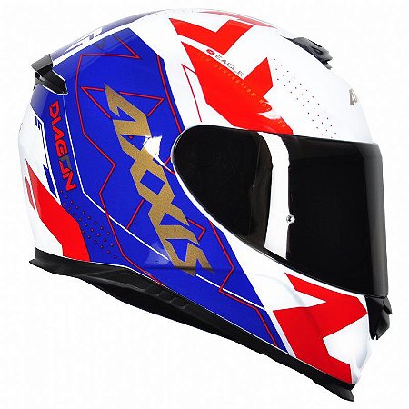 Capacete Axxis Eagle Diagon White Blue Red