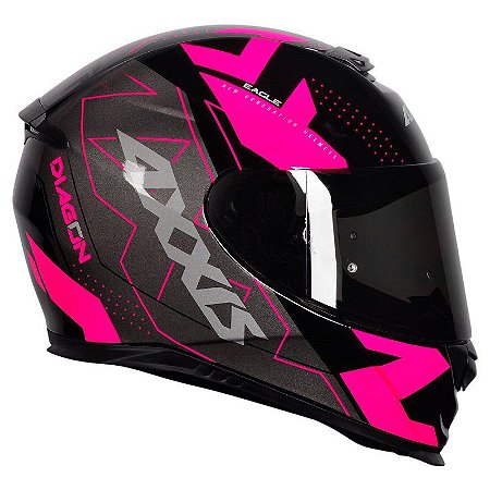 Capacete Axxis Eagle Diagon Black Pink