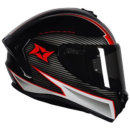 Capacete Axxis Draken Track Gloss Black White Red