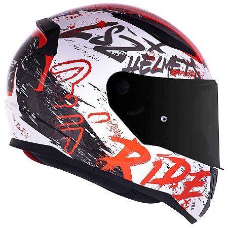 Capacete LS2 Rapid FF353 Naughty Branco e Vermelho