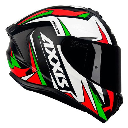 Capacete Axxis Draken Vector Fosco Preto, Branco e Verde