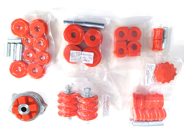 Kit De Buchas Em Pu Vw Saveiro Gol Parati Voyage Quadrado Com 8 Itens