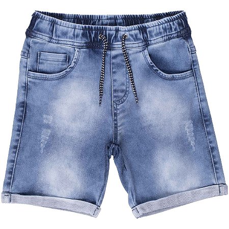 Bermuda jeans masculina com barra dobrada total conforto