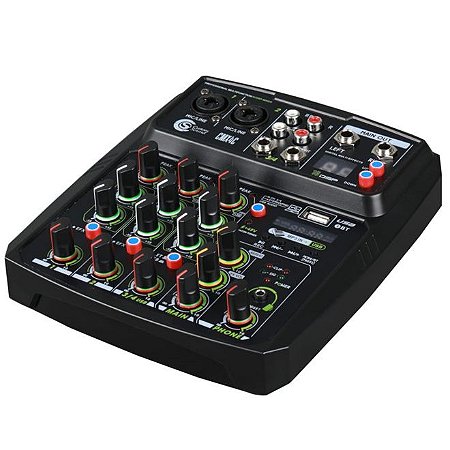 MIXER CUSTOM SOUND 4 CANAIS USB BLUETOOTH - PRETO