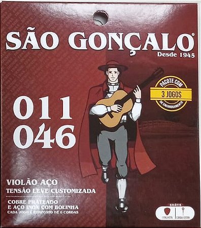 ENC. SÃO GONÇALO VIOLÃO AÇO 011  KIT C/ 3